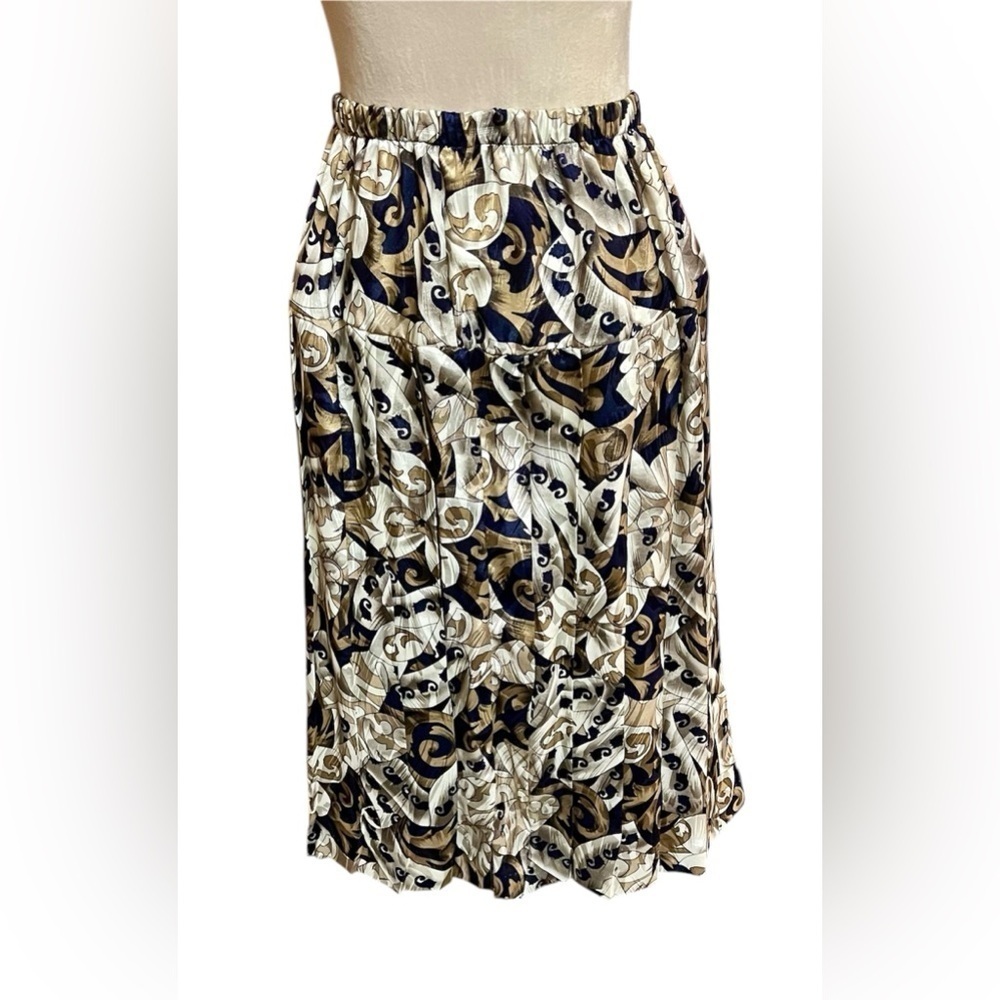 S.L. Fashions Size 14 2 Piece Round Neck Short Sleeve Top Long Skirt Vintage - Picture 2 of 6